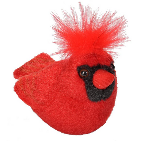 Plush Cardinal Audubon Bird with Sound showing bright red feathers and realistic details in a soft stuffed toy design.