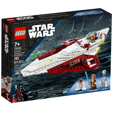 LEGO Star Wars Obi Wan Kenobi's Jedi Starfighter set with minifigures and detailed buildable replica.