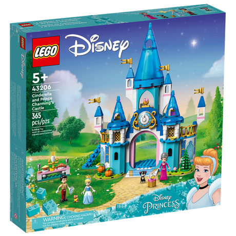LEGO Disney Princess Cinderella & Prince Charming's Castle with 3-level castle, mini-dolls, and animal figures set for ages 5+