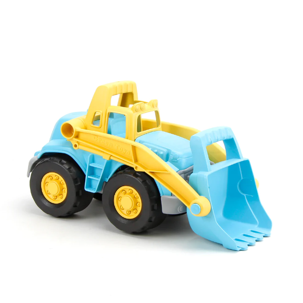 Loader Truck children's toy with blue and yellow scoop, designed for safe indoor and outdoor play.