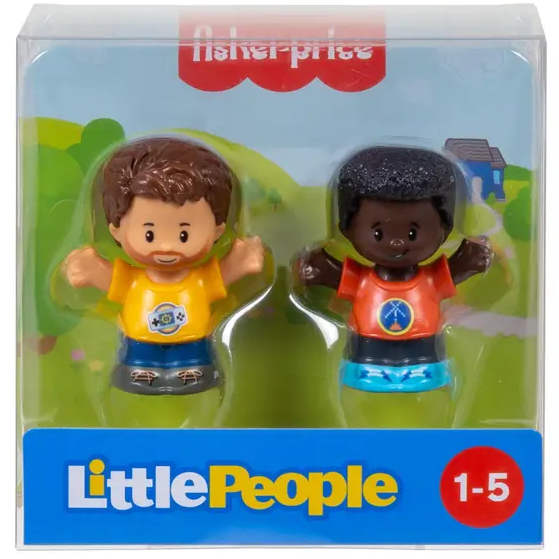 Little People 2pk featuring two colorful community helper figures for toddlers ages 1-5 in a clear display package.