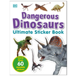 Ultimate Sticker Book | Dangerous Dinos with colorful dinosaur illustrations and more than 60 reusable stickers for kids.