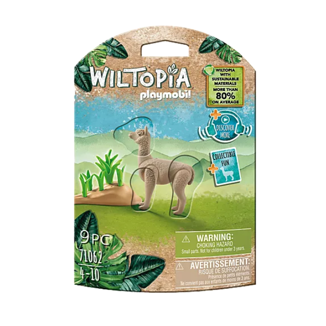 Wiltopia Alpaca toy set made from over 80% sustainable materials with collectible animal card and accessories.