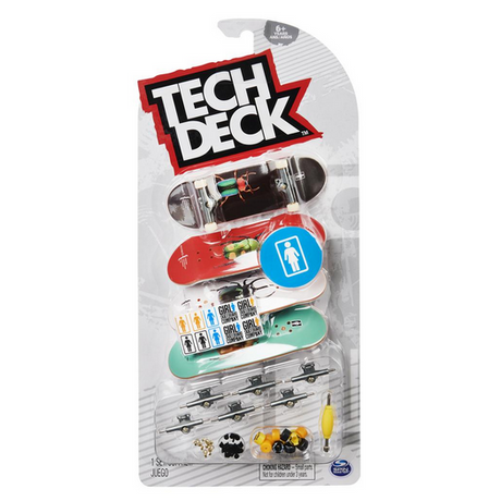 Tech Deck Ultra Dlx Fingerboard 4pk with four detailed mini skateboards and accessories in original packaging.