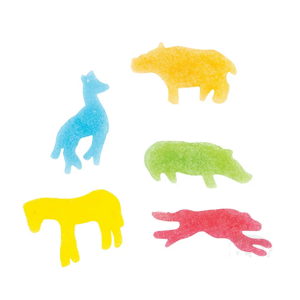 Magic Animal Grow Capsules showing colorful expanding foam animals in various shapes and sizes on white background.