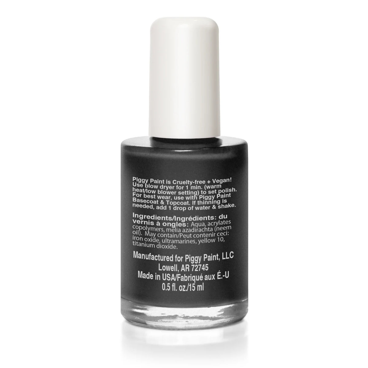 Nail Polish Sleepover black matte non-toxic, cruelty-free, water-based polish safe for kids and pregnancy, 0.5 fl oz bottle.