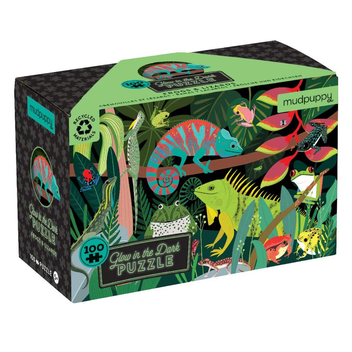 100pc Frogs & Lizards Glow Puzzle