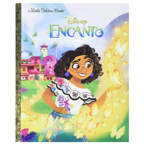 Little Golden Book Disney Encanto cover featuring Mirabel with glowing butterflies in a colorful magical setting.