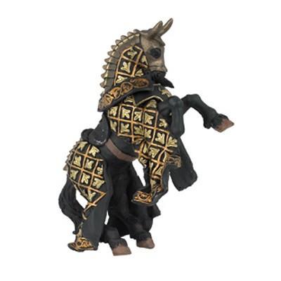 Weapon Master Bull Horse figurine in detailed gold and black armor, perfect for imaginative battle play and display.