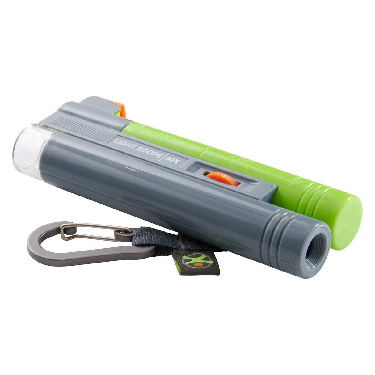 Terra Kids Field Microscope with 30X magnification, compact design, and keychain for young explorers.