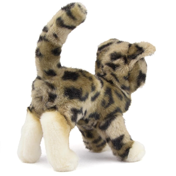 Cat Bengal plush toy with soft patterned fur and white paws, 12 inches, perfect for cuddles and play.