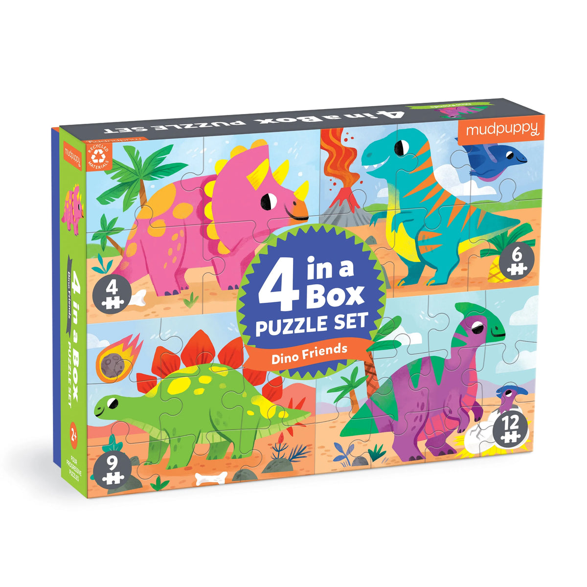 4 12pc Dino Friends Progressive Puzzles Treehouse Toys