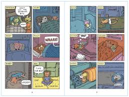 Mr Wolf's Class comic panels showing classroom and home scenes with diverse students in a graphic novel style.