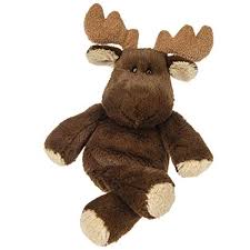 Marshmallow Jr Moose soft plush toy with squishy fabric body and little arms, perfect for cuddling and hugging.