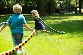 Dragonbone Snake 54-inch colorful stuffed snake toy with bright scales, horns, and forked tongue, perfect for outdoor play.