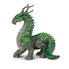Jungle Dragon figure with leaf-like green scales, tree trunk legs, and branch-like horns, standing 5 inches tall.