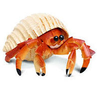 Hermit Crab with a cream-colored shell and orange legs, perfect for ages 3 and up, non-toxic and BPA free.