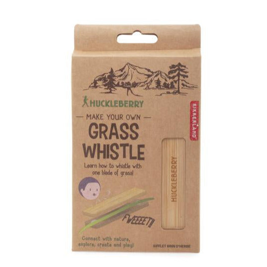 Huckleberry Grass Whistle eco-friendly bamboo whistle kit with magnets for outdoor fun and music using a blade of grass.
