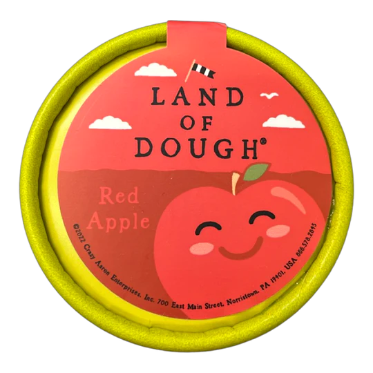 Land of Dough Mini Red Apple play dough container with bright red apple design and eco-friendly packaging.