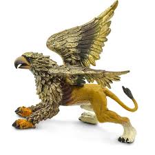 Griffin mythical creature figure with eagle wings and lion body in detailed realistic design.