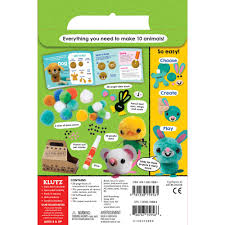 Jr My Pom Pom Pet Shop kit with colorful pom-poms, paper punch-outs, and pet carrier for kids’ creative play.