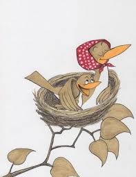 Are You My Mother? board book illustration of a baby bird in a nest searching for its mother.