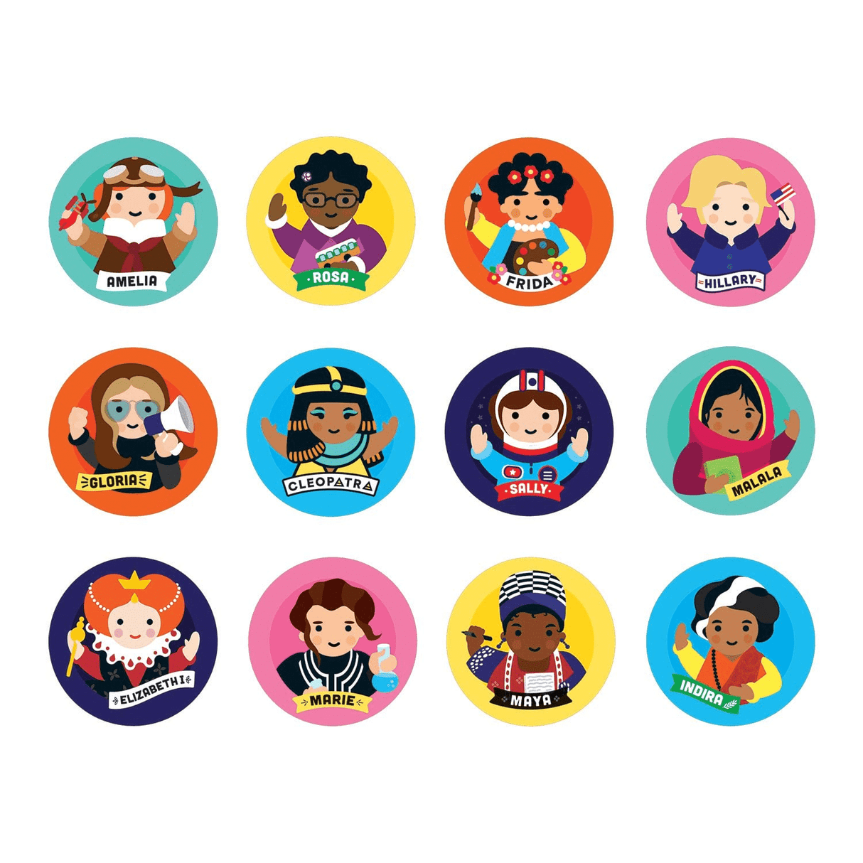 Mini Matching Little Feminist features colorful portraits of influential women in history for kids to match and learn.