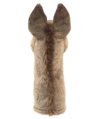 Donkey Stage Puppet showing lifelike brown fur and mane with large ears on a white background.