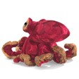 Octopus Finger Puppet in vibrant red with detailed tentacles, perfect for marine play and beach adventures.