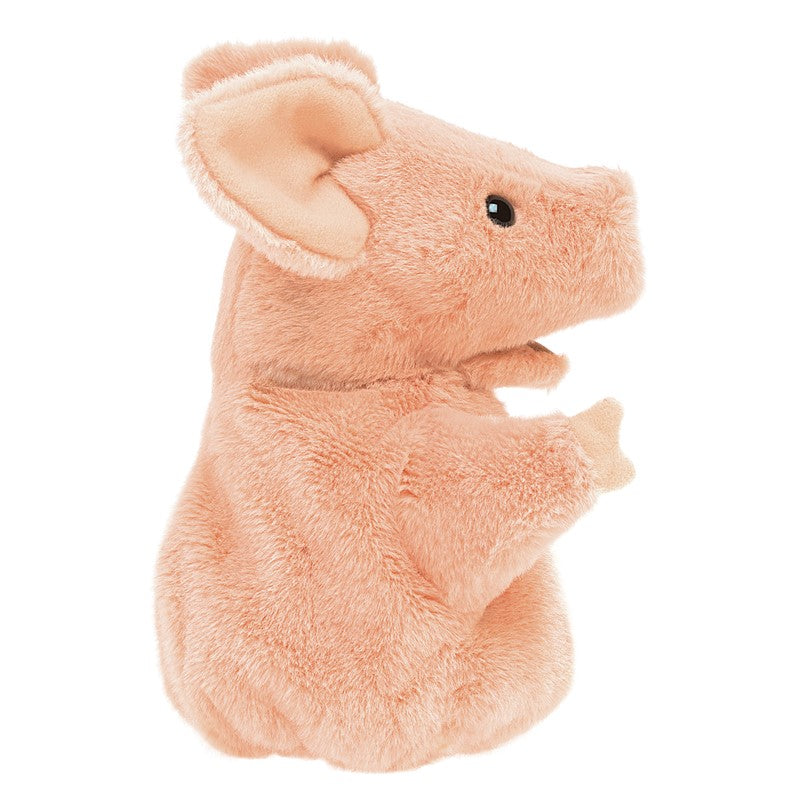 Pig Little Hand Puppet soft plush with movable mouth and front legs perfect for children's imaginative play and storytelling.