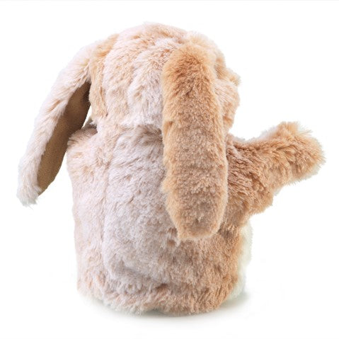 Lop Rabbit Little Hand Puppet soft angora fur with movable mouth and forelegs cuddly toy for kids age 3 and up.