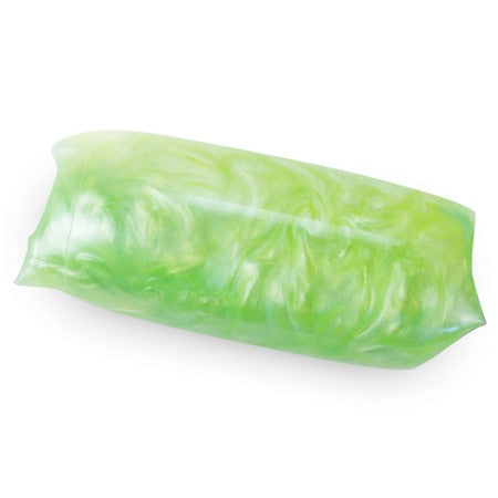 Water Wiggle Pearl finger fidget filled with pearly liquid, providing a wiggly, jiggly sensory experience in green color.
