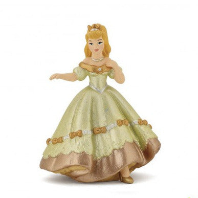 Princess Amelie figurine in a detailed golden dress, perfect for imaginative play and enchanted world collections.