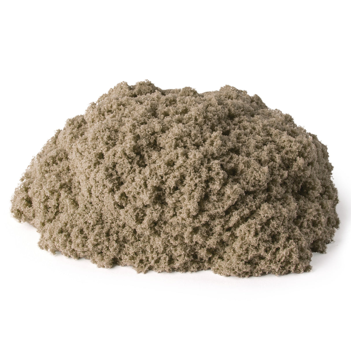 Kinetic Sand moldable play sand in natural color, soft, squeezable, and perfect for creative indoor fun.