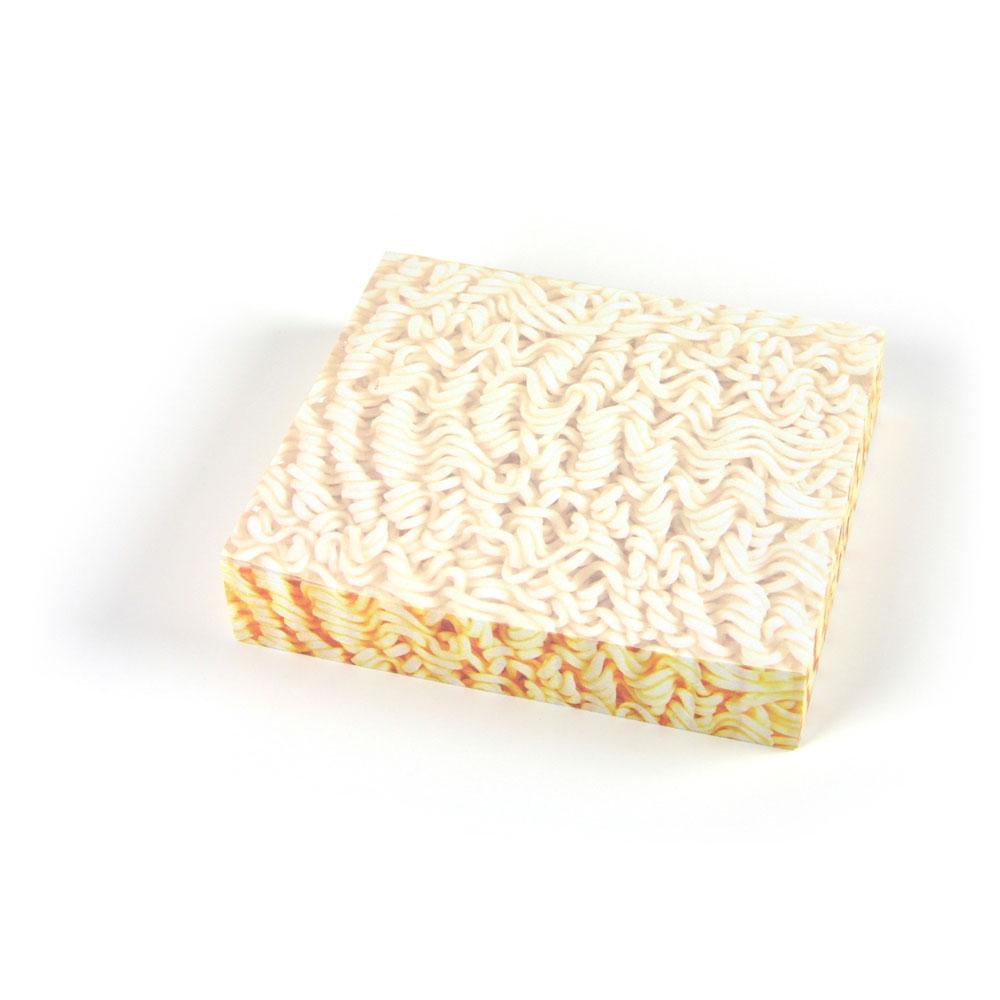 Ramen Notes pack with over 150 reusable sticky notes designed like instant ramen noodles for fun, memorable memos.
