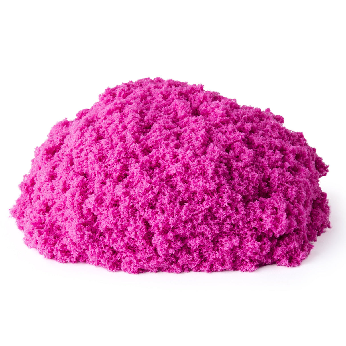 Kinetic Sand bright pink moldable play sand mound, soft, squeezable, and perfect for creative indoor fun for kids ages 3 and up.