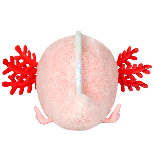 Soft Baby Axolotl plush toy in pink with bright red gills, perfect for cuddling and imaginative play.