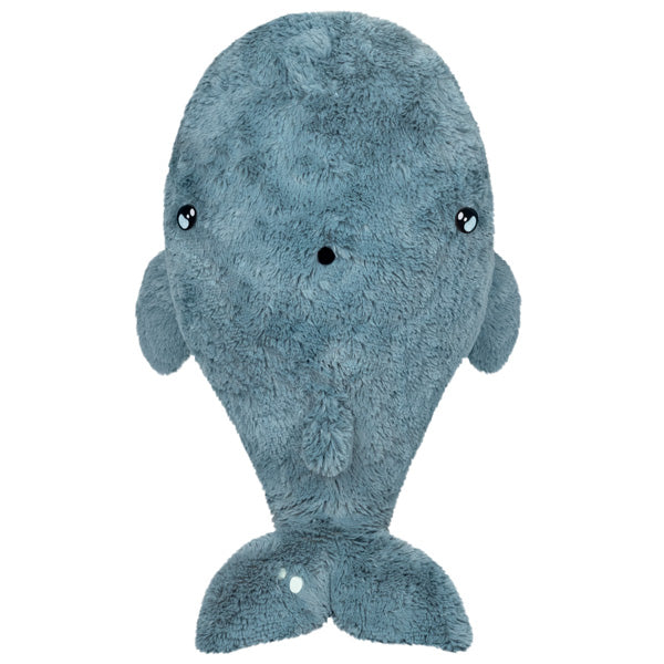 Blue Whale plush toy with soft blue polyester fiber, perfect for cuddling and whale-watching at home.