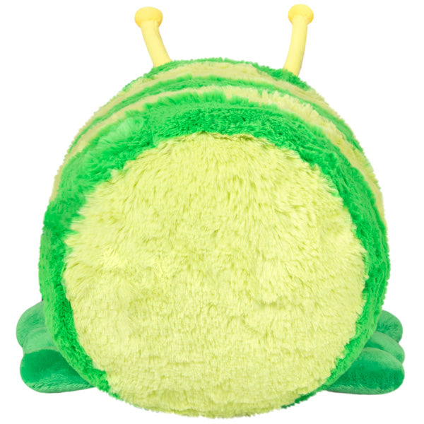 Squishable Caterpillar plush toy, soft green and yellow tube-shaped pillow, perfect for all ages.