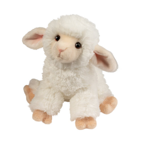 Lamb Softie Dollie plush toy with soft white fur and friendly face perfect as a spring-time 9.5 inch companion.