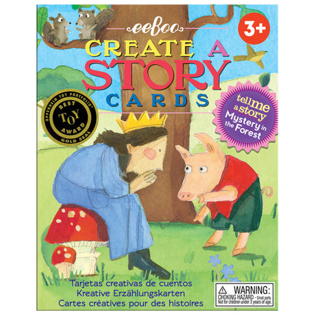 Create A Story | Mystery in the Forest features Melissa Sweet’s illustrated cards with animals and characters for storytelling.
