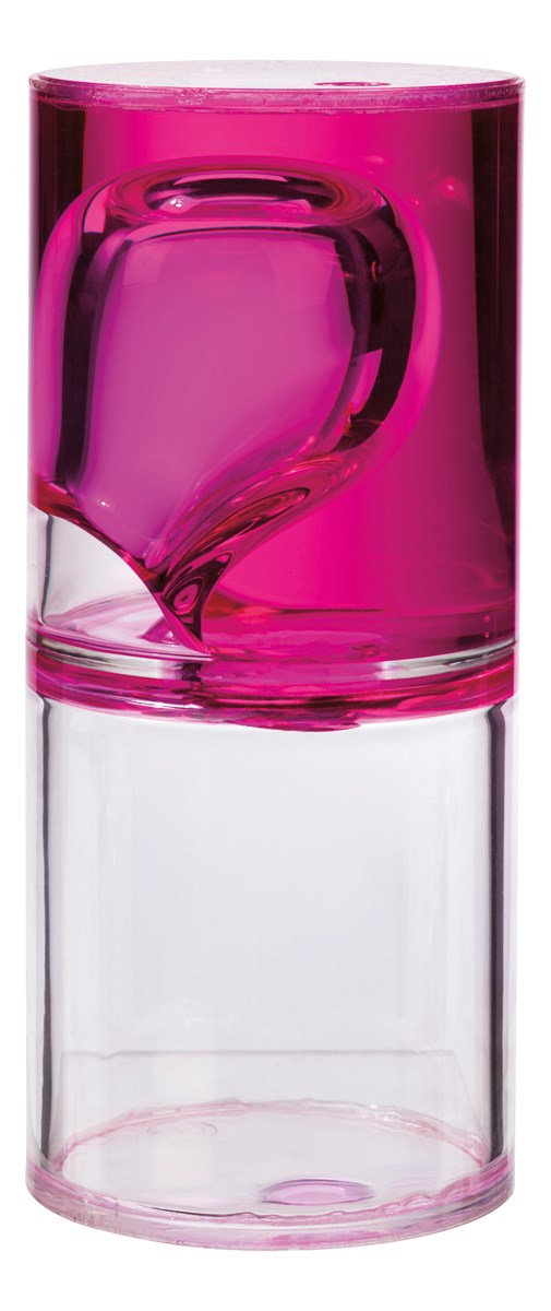 Ooze Dribbler showing slow-flowing pink ooze inside a clear tube for a calming sensory experience.