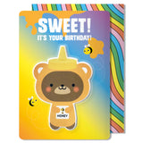 Bear Puffy Sticker Birthday Card
