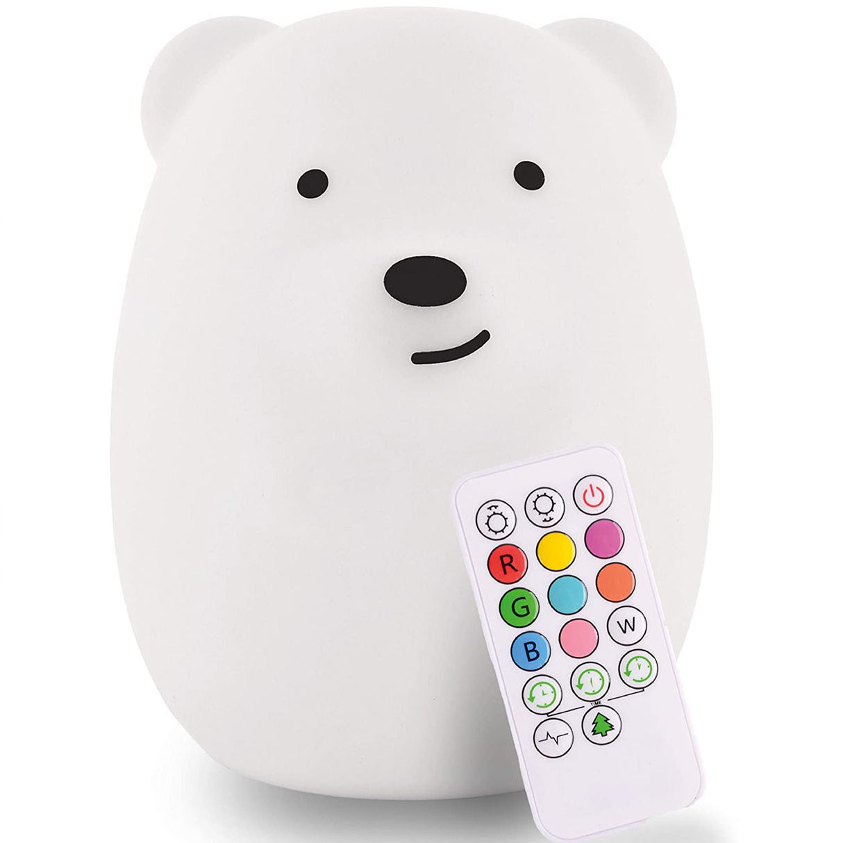 LED Nightlight | Bear with cute bear design and remote control for soothing, colorful glow and easy brightness adjustments.