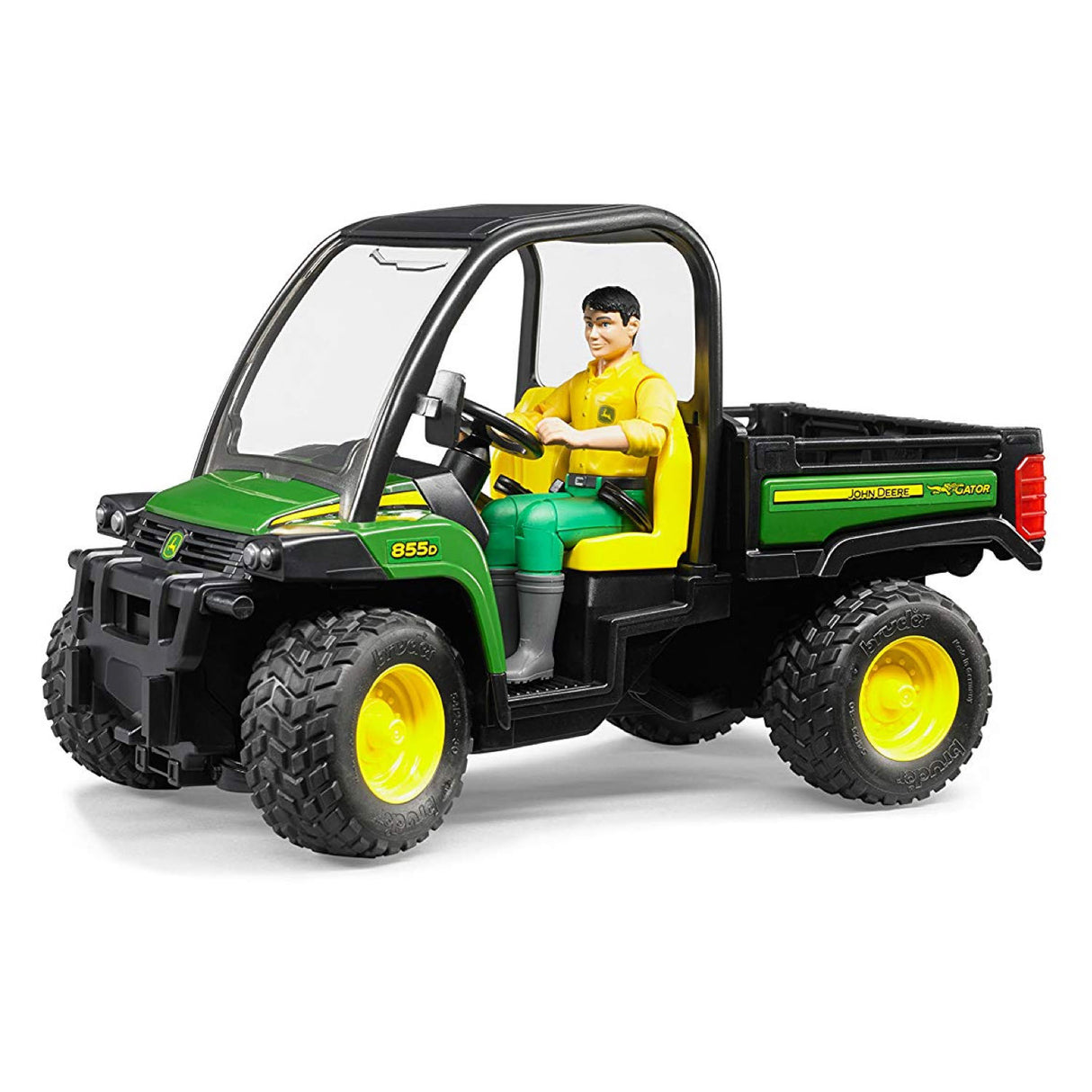 John Deere Gator XUV 855D toy vehicle with detailed figure and rugged design, perfect for indoor and outdoor play.