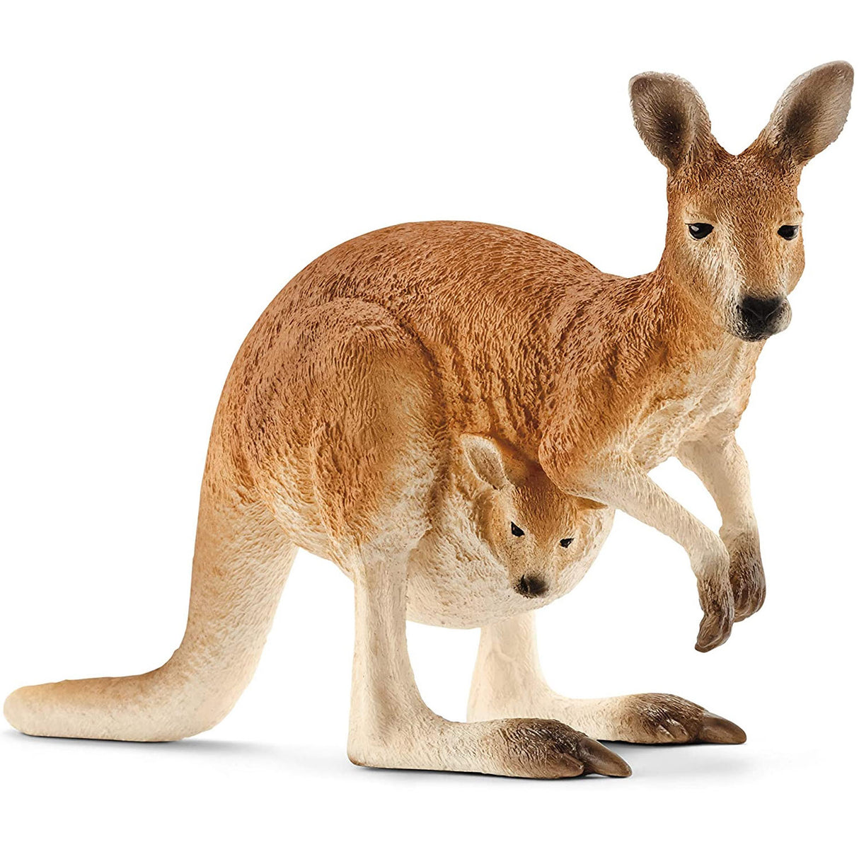 Kangaroo & Joey figurine showing a mother kangaroo with a joey in her pouch in realistic detail.