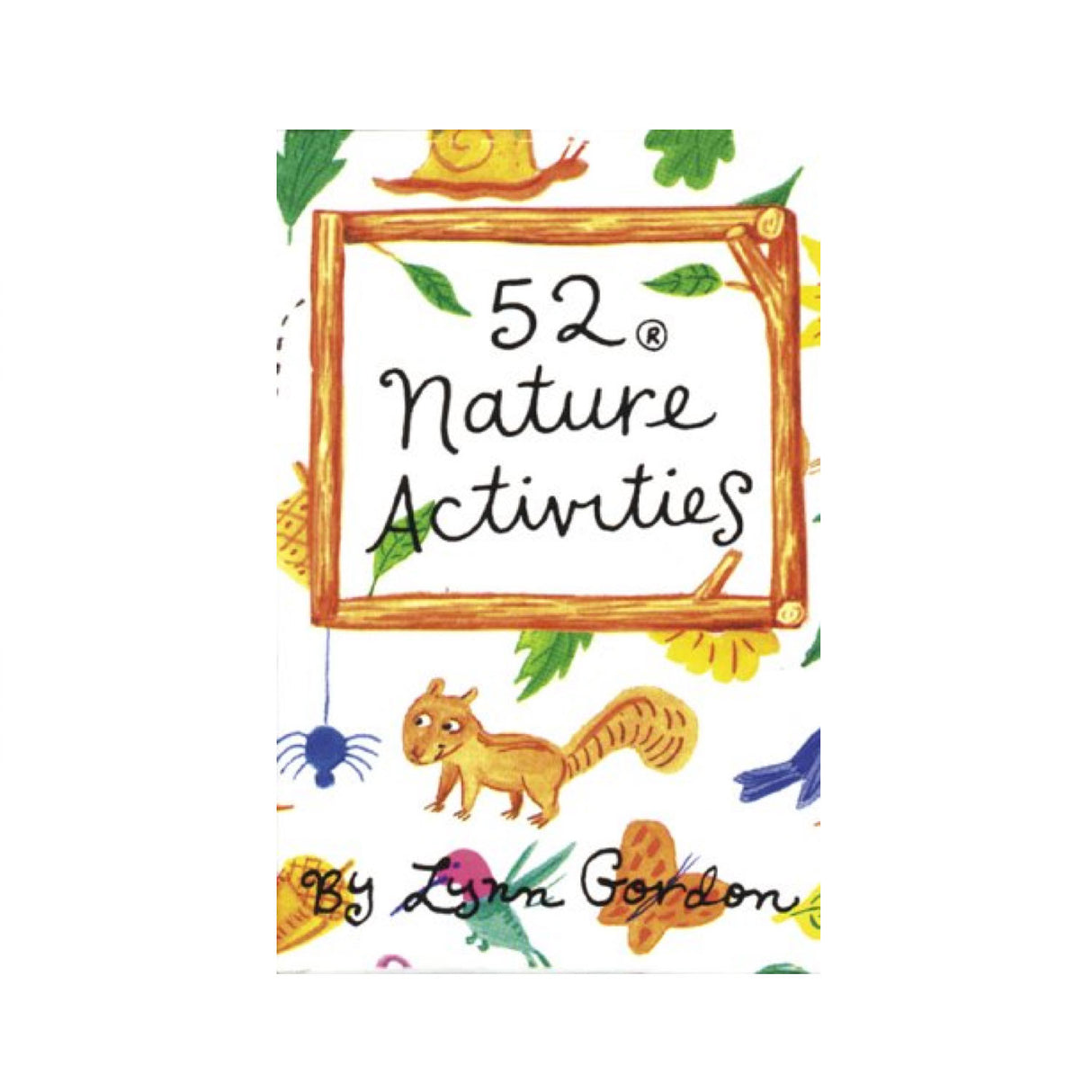 52 Nature Activity Cards with charming illustrations of animals and nature for kids aged 4+ to explore outdoors.
