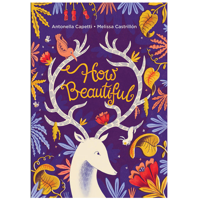 How Beautiful picture book cover with forest animals and colorful leaves in a whimsical illustration style.