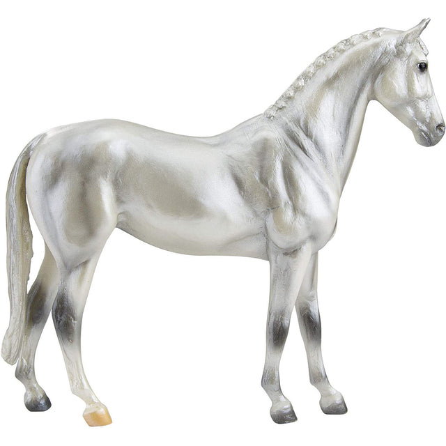 Grey Trakehner model horse with pearl grey coat, detailed mane, and lifelike pose from the Freedom Series collection.