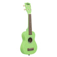 Ukadelic Ukulele | Grasshopper in soft green with wood fingerboard and bridge, soprano size, vibrant and unique design.